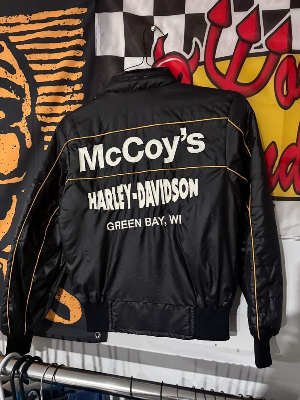 Vintage Harley Davidson Racing Jacket w/hood men’s XS